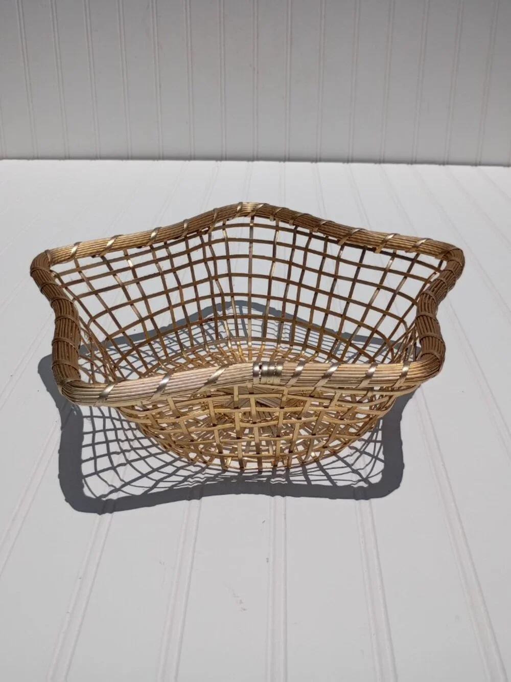 Vintage Brass Star Shaped Bread Basket Made in India Holiday Christmas Gold 12